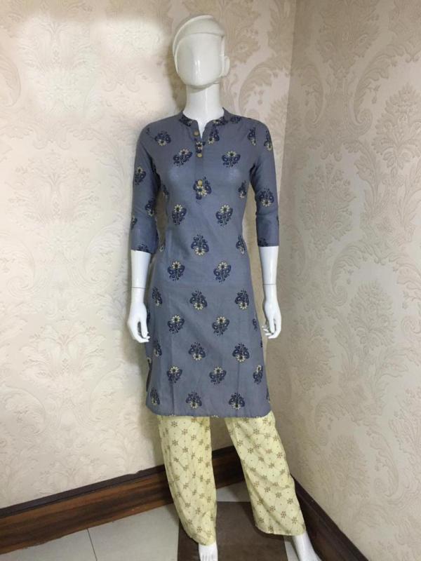 Jaipuri Cotton Printed 1 Fancy Casual Wear Kurti With Bottom Set